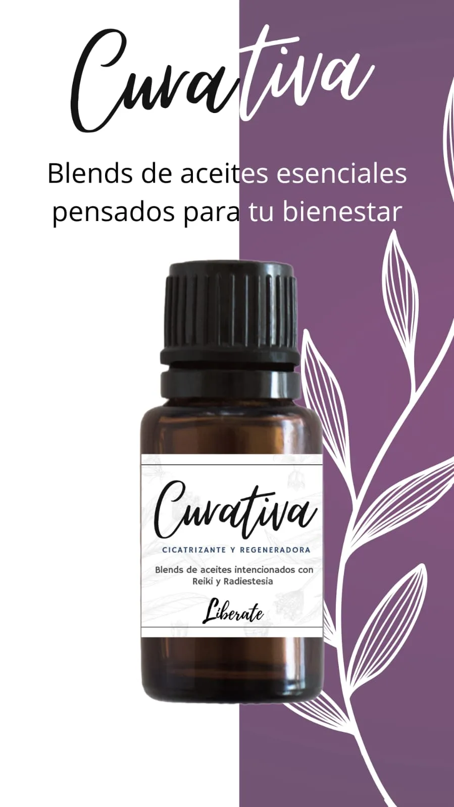 Blend de aceite esencial "Curativa" intencionado con reiki y radiestesia