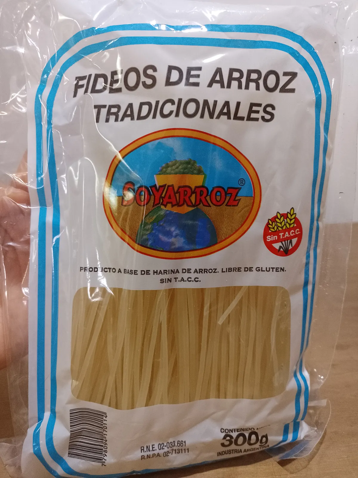 Fideo natural "Soyarroz" x 300 grs.