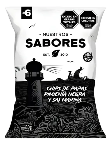Chips de papas con pimienta negra "Nuestros Sabores" x 80g