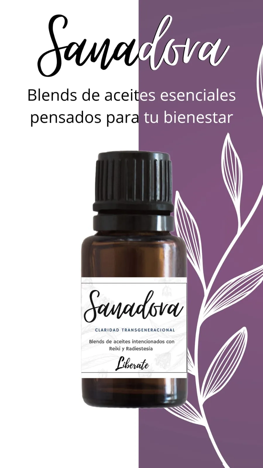 Blend de aceite esencial "Sanadora" intencionado con reiki y radiestesia