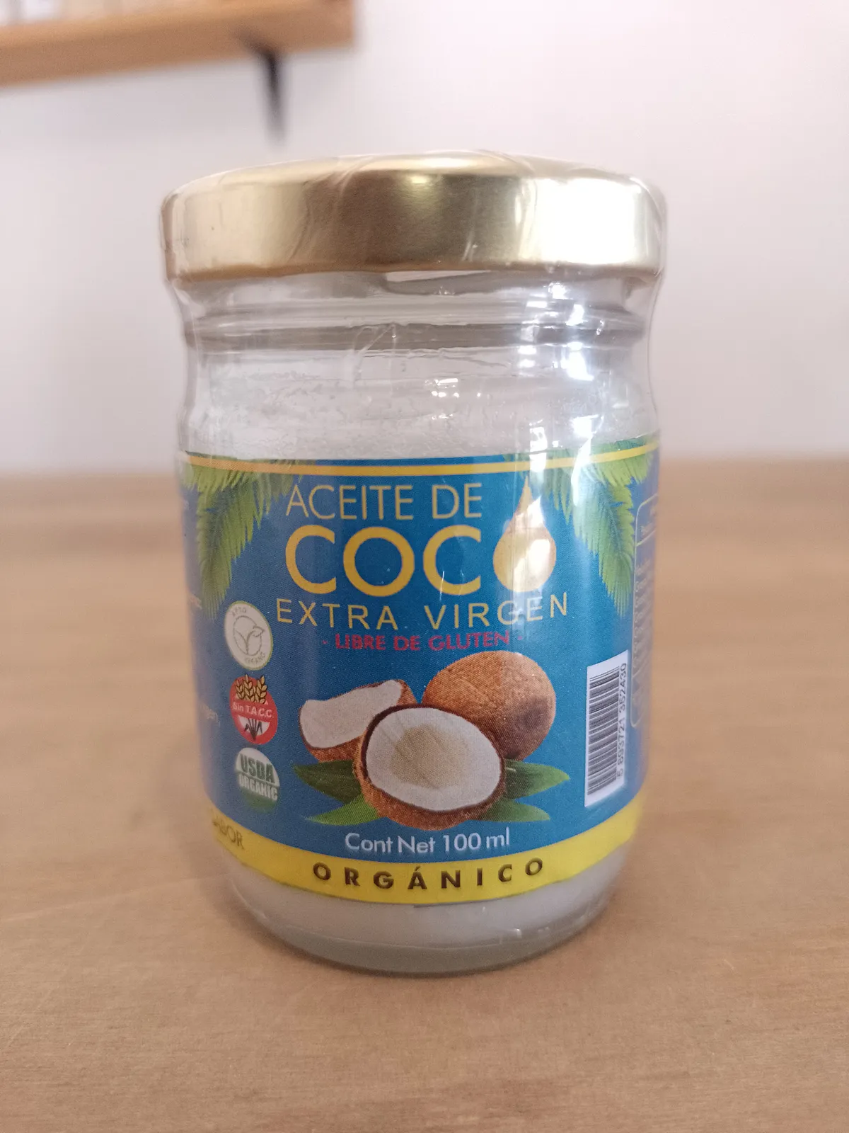 Aceite de coco virgen "VALLE ORGÁNICO" 100 cc - SIN T.A.C.C. -