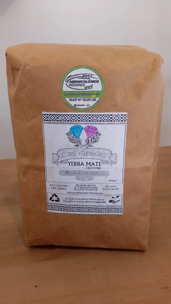 Yerba Mate "Las Gemas" tradicional ahumada  x 750 grs.