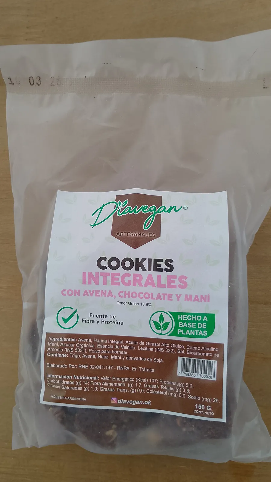 Galletitas Choco y Maní "DIAVEGAN" x 150 grs.