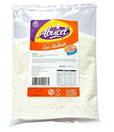 Coco rallado "ABUCEL" x 200 grs - SIN T.A.C.C.-