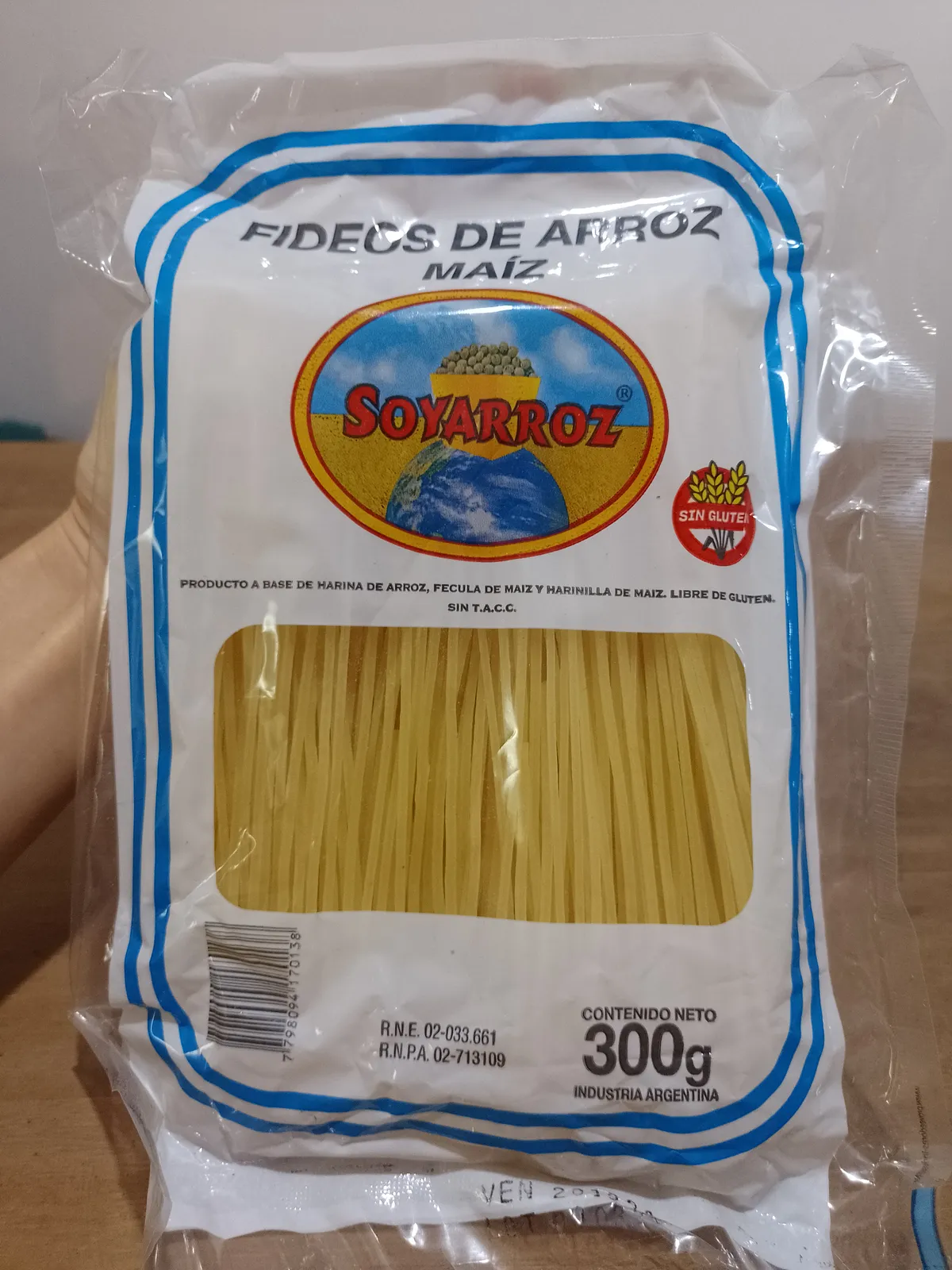 Fideo de maíz "Soyarroz" x 300 grs.