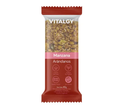 Barrita de cereal Manzana y Arándanos "VITALGY" 40 grs. - SIN T.A.C.C.-