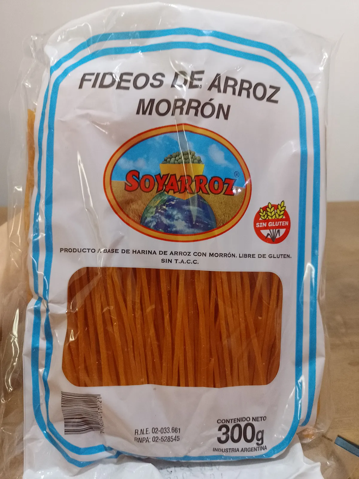 Fideo de morrón "Soyarroz" x 300 grs.