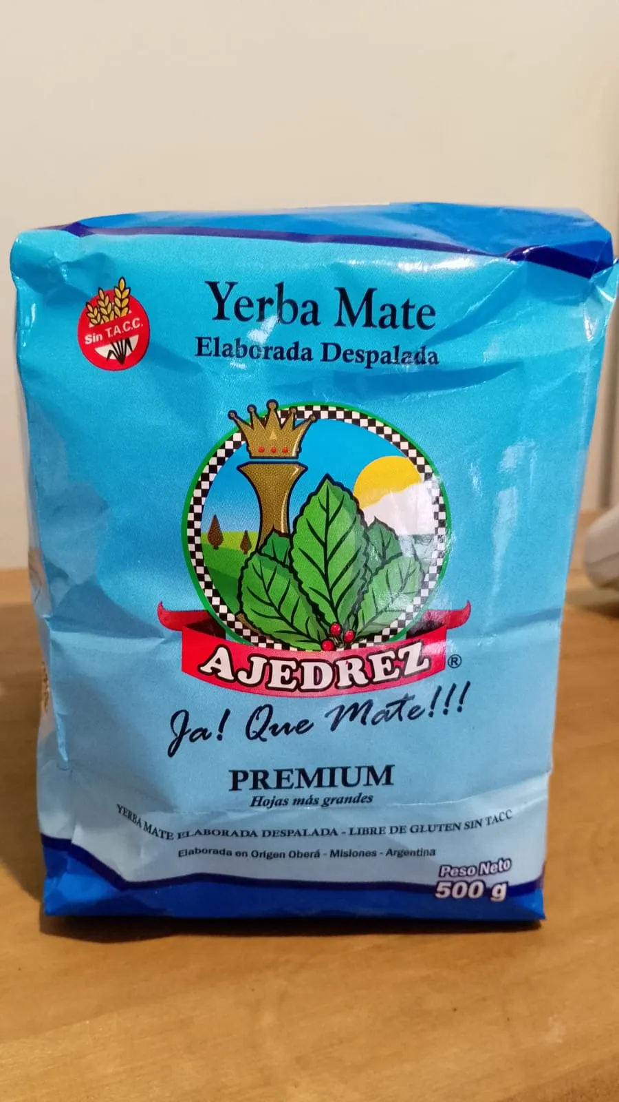 Yerba Mate Premium "AJEDREZ" (sin T.A.C.C.) x 500 grs.
