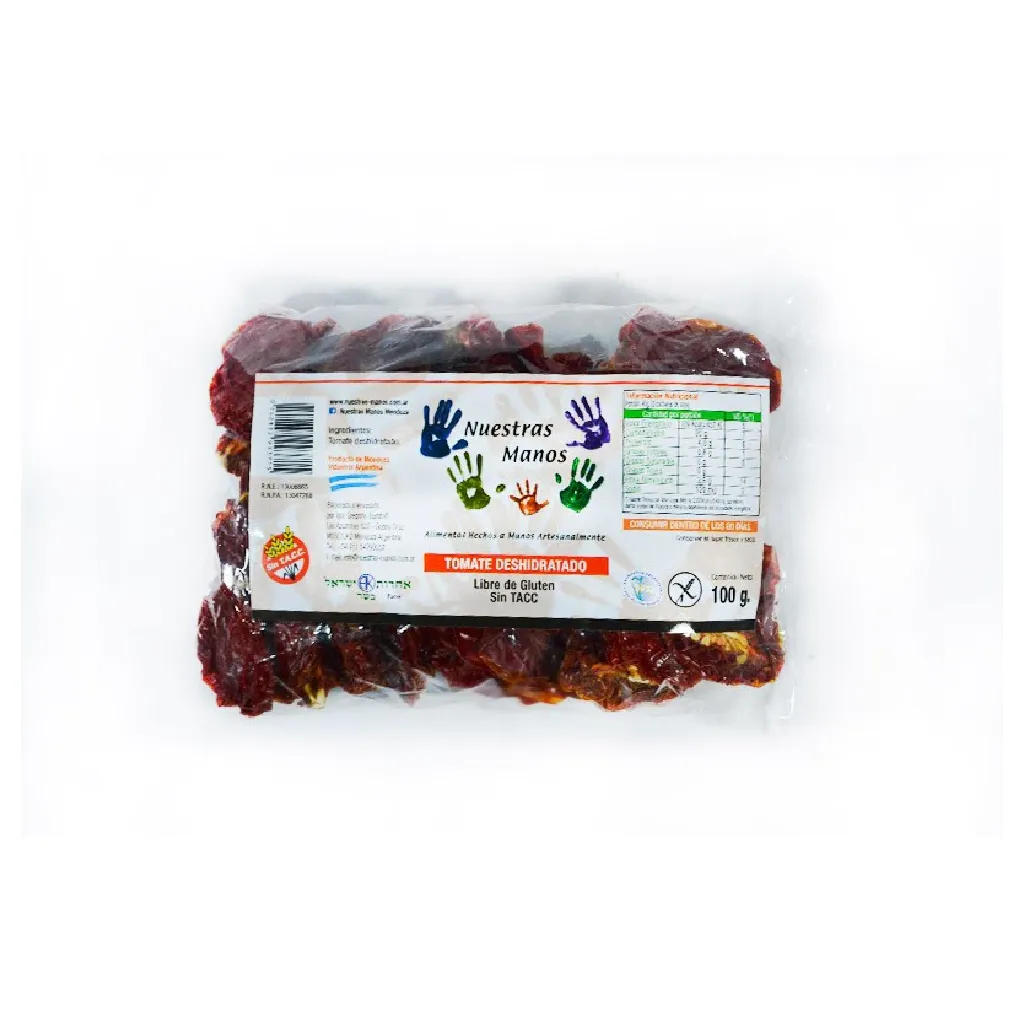 Tomates deshidratados x 100 grs. "Nuestras Manos" -SIN T.A.C.C.-