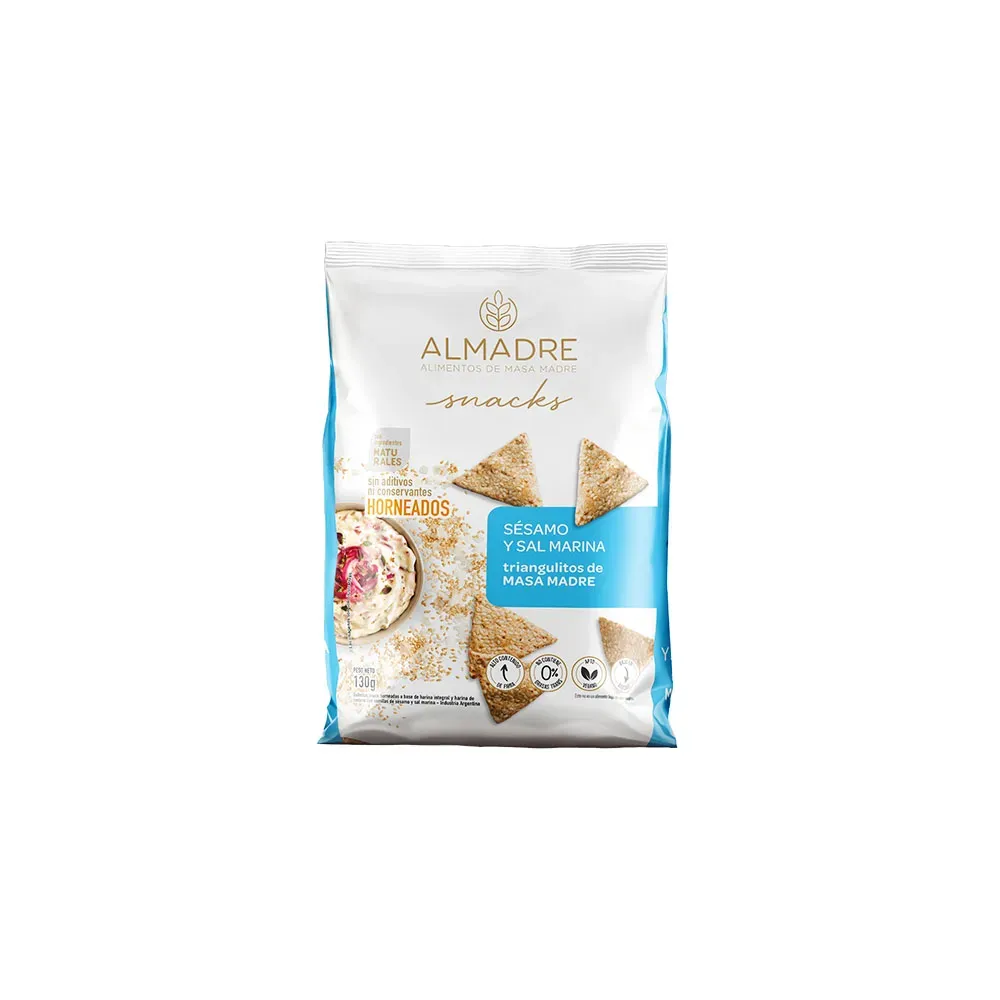 Snack Sabor Sésamo y Sal Marina ALMADRE x 130g