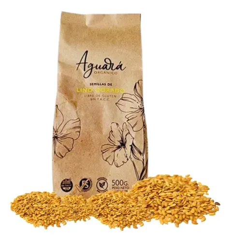 Semilla de Lino Dorado Orgánico "AGUARÁ ORGÁNICO" 500g - SIN T.A.C.C.-