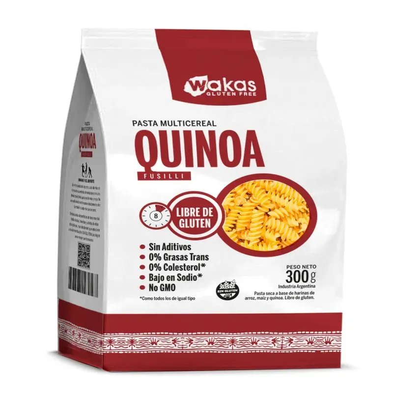 Fideos fusilli con quinoa "Wakas" x 300g