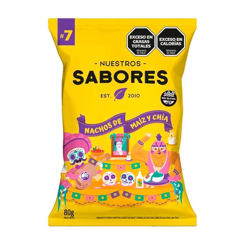 Nachos de maíz y chía "Nuestros Sabores" x 80g