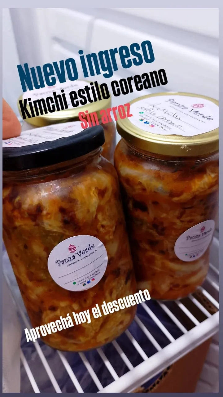 Kimchi estilo coreano x 360 grs. aprox. Envase retornable.