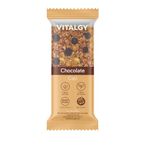 Barrita de cereal Chocolate y Cajú "VITALGY" 40 grs. - SIN T.A.C.C.-