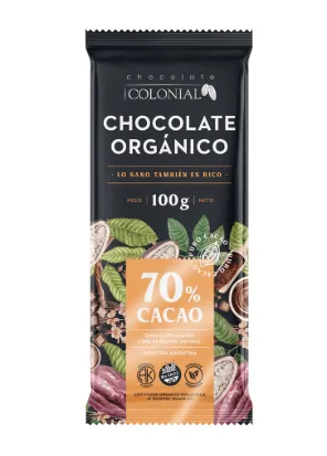 Chocolate "El Colonial" x 100 grs. 70% cacao. - SIN T.A.C.C.-