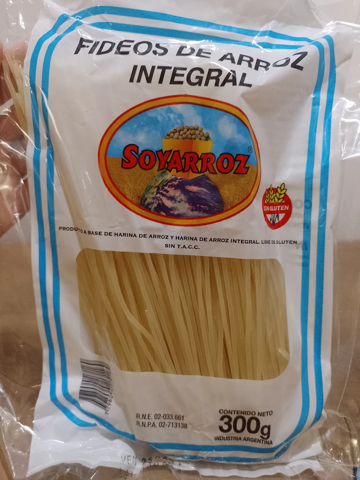 Fideo integral "Soyarroz" x 300 grs.